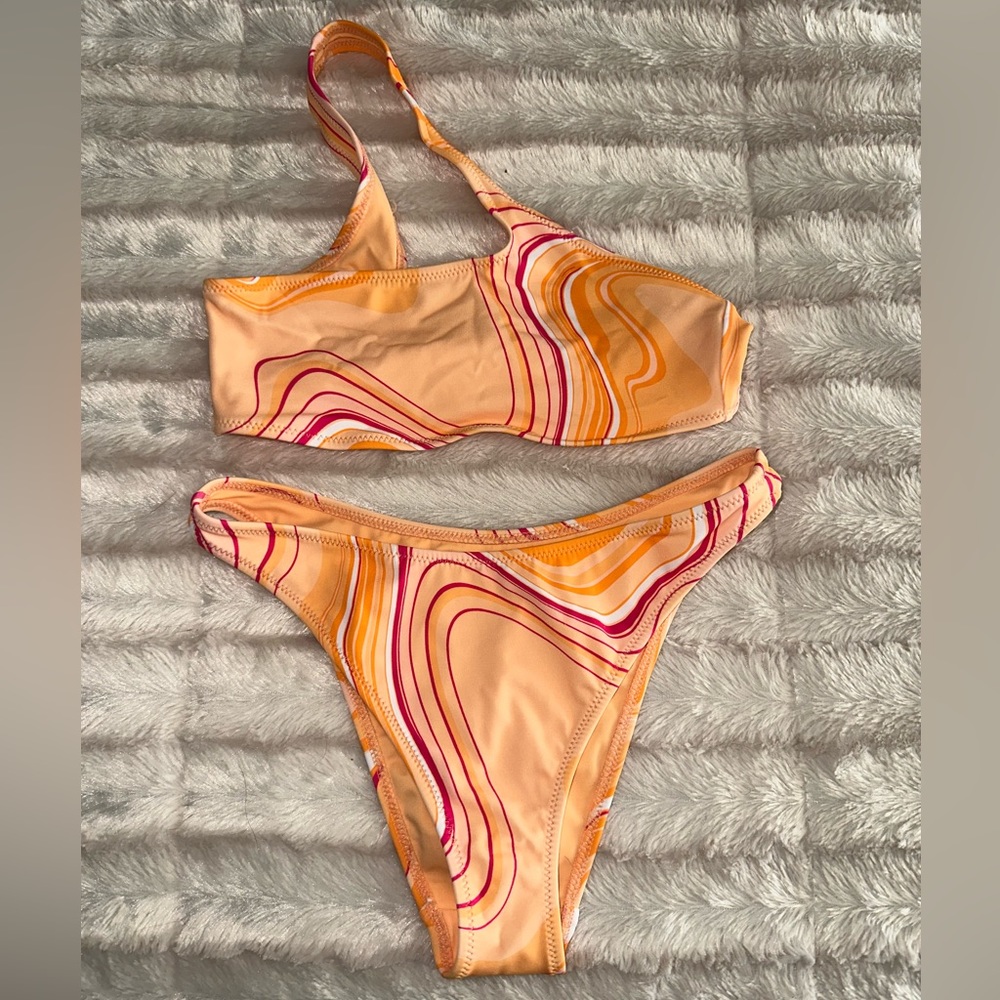 Kendall & Kylie Orange and Pink Swirl Bikini